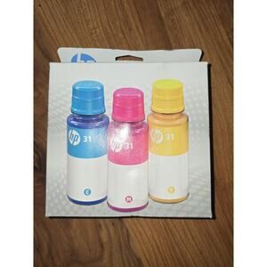 Genuine HP 31 3-Pack Cyan, Magenta, Yellow Ink Bottles 9C228AN EXP 5/26